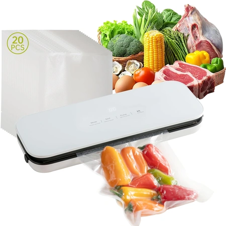 6 in 1 food sealer machine with 20 large vacuum bags.webp