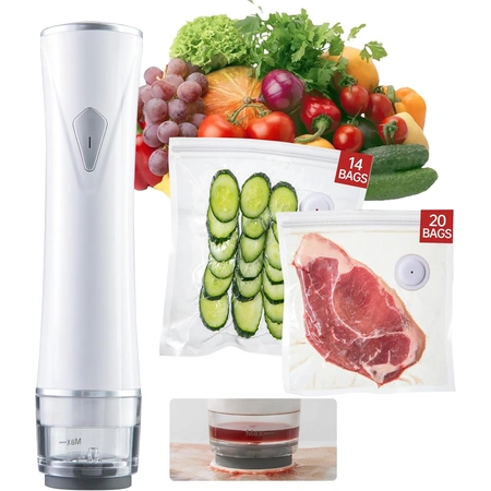 handheld vacuum sealer with 34 reusable bags.webp